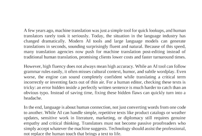 translate or transcribe a text or an article